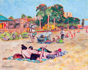 Day at the Beach Capitola Painting