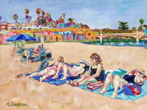 Girls at the Beach Capitola Painting