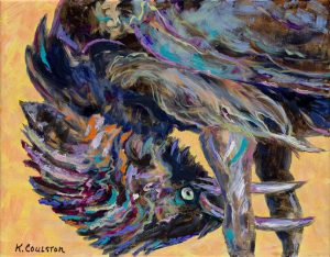 Nevermore Raven Blackbird Gackle Bird Painting